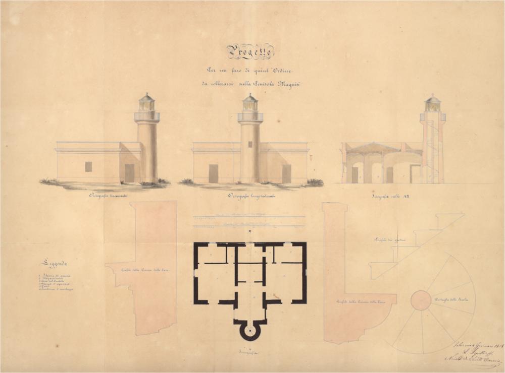 [383] Progetto per un faro di 5° ordine da stabilirsi nella penisola di Magnisi