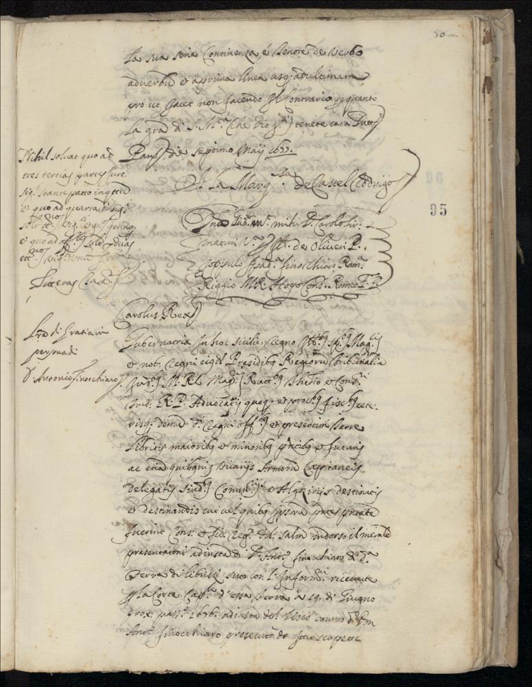 Conferma della grazia concessa ad un condannato di Eleonora de Moura, governatrice del Regno