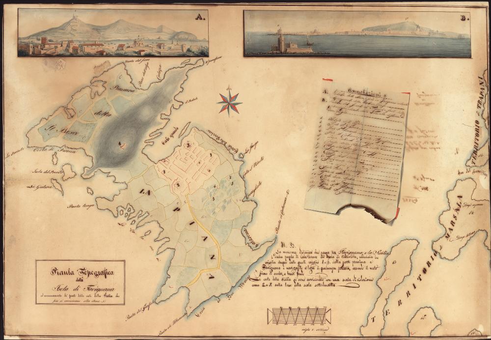 [33] Pianta topografica dell'isola di Favignana ed accertamento dei punti delle coste della Sicilia che più si avvicinano alla stessa
