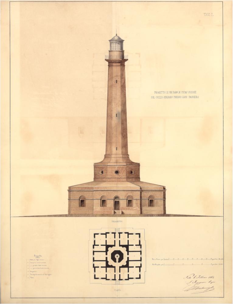 [375] Progetto per il faro di primo ordine nel Cozzo Spadaro presso Capopassero con ragione dell'opera estimativo, tariffa, capitolato e disegni