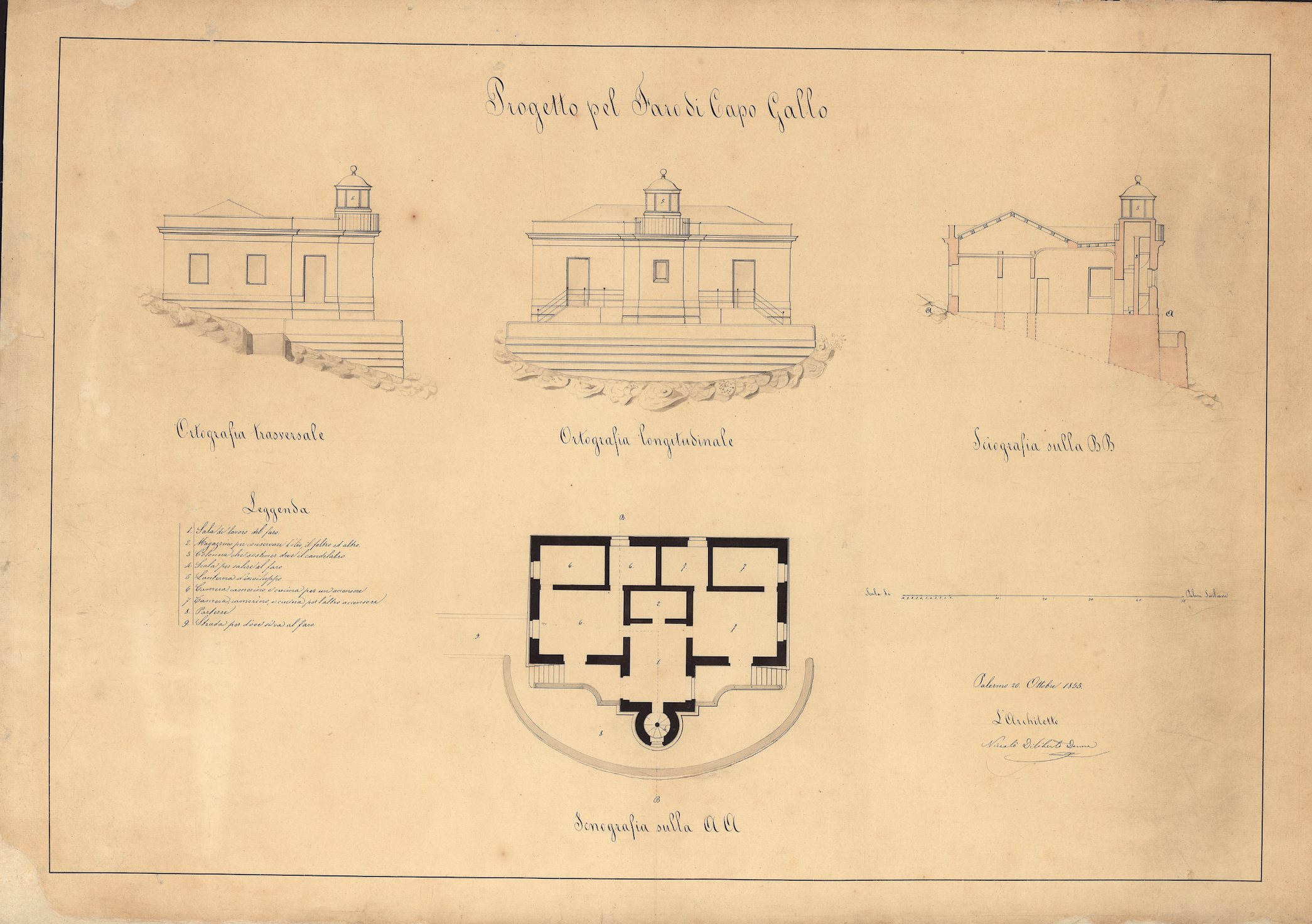 Progetto per il faro di Capogallo