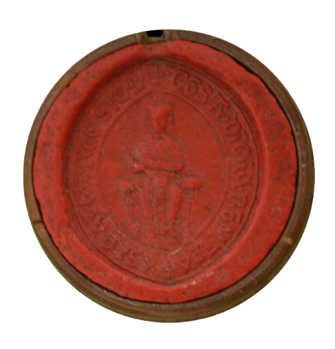 Sigillo in cera rossa di Costanza d’Altavilla, imperatrice e regina di Sicilia (1195-1198)
