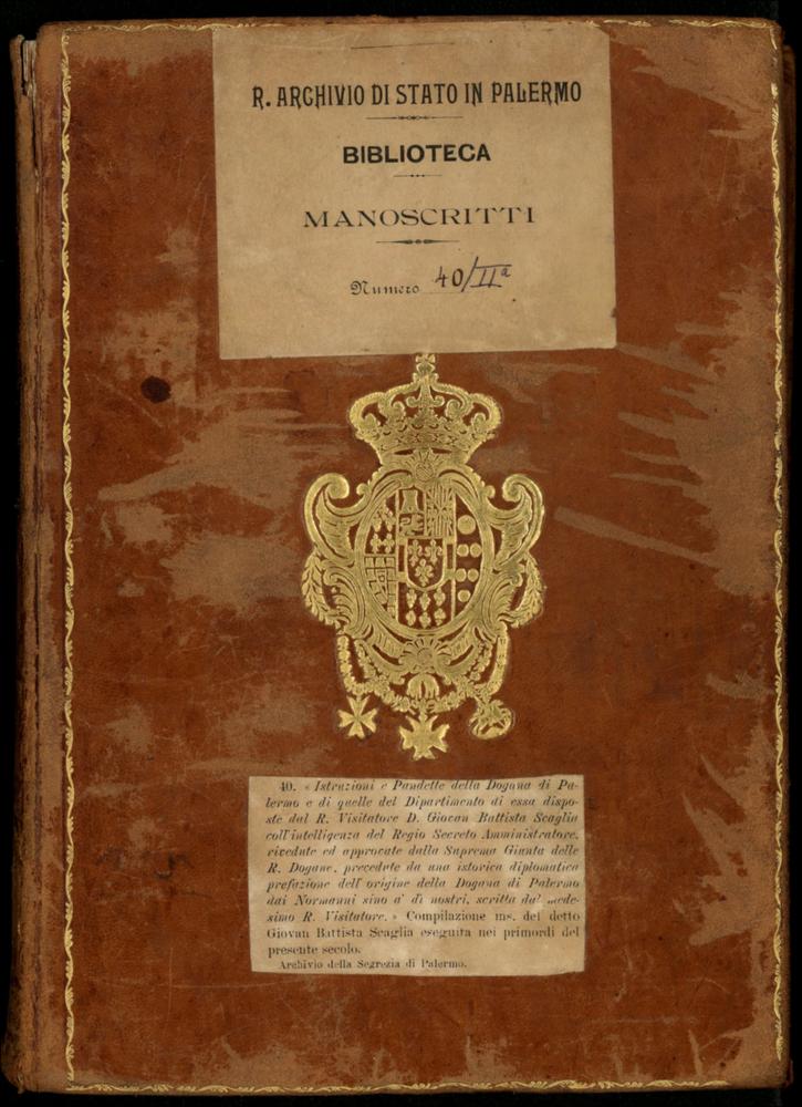 Leggi e regolamenti della Dogana di Palermo