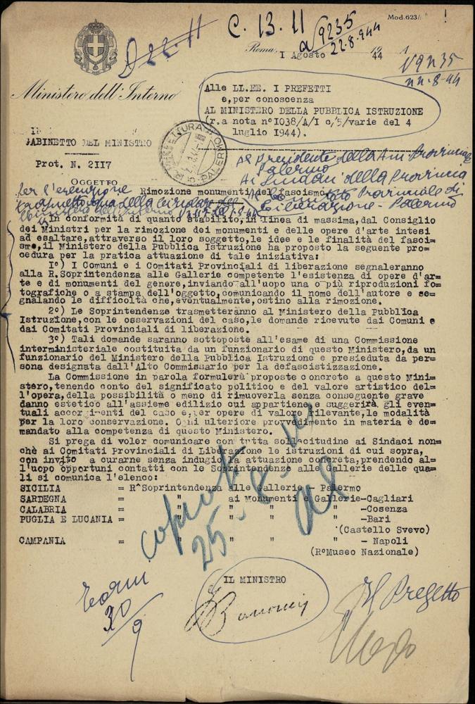 Rimozione dei monumenti del fascismo