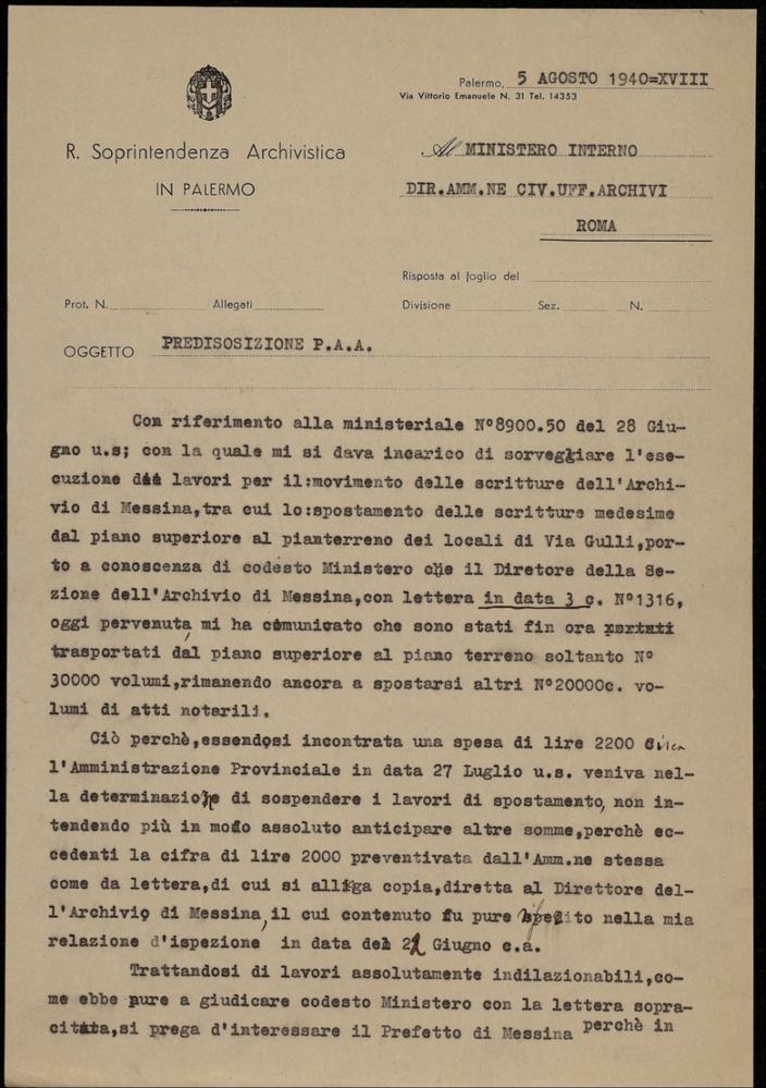 Predisposizione protezione antiaerea