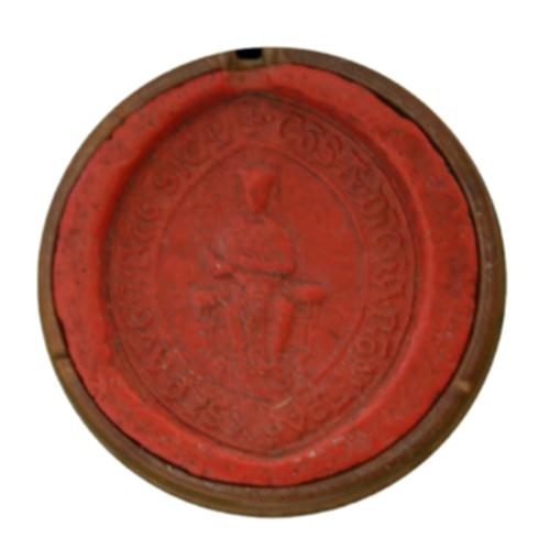 Sigillo in cera rossa di Costanza d’Altavilla, imperatrice e regina di Sicilia (1195-1198)